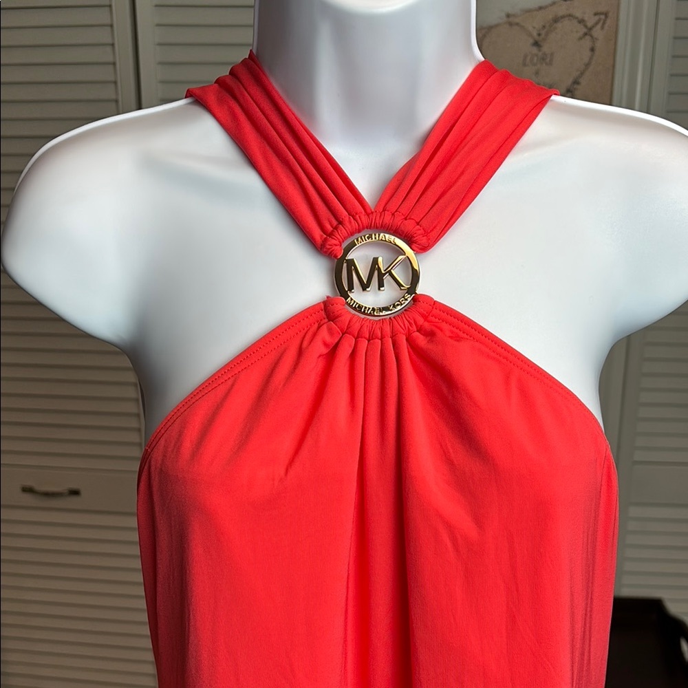 Michael Kors Vibrant Coral  Halter Sundress